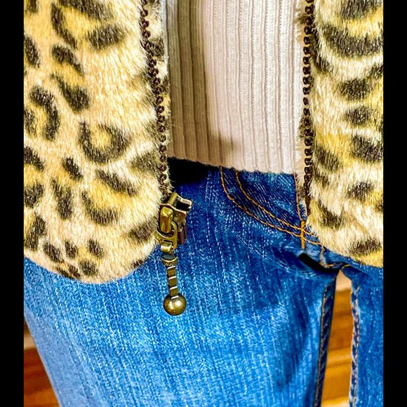▪️PRESTON & YORK▪️Faux Fur Cheetah Animal Print Vest - Picture 6 of 7